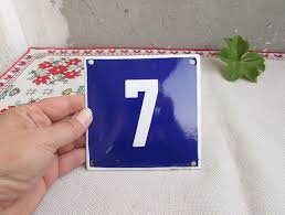 NUMBER 7 METAL BLUE