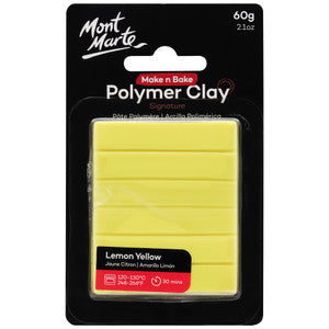 MAKE N BAKE POLYMER CLAY 60G LEMON YELLO