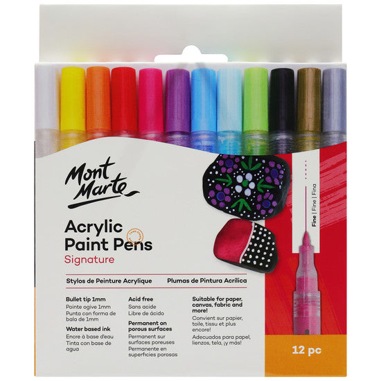 ACRYLIC PAINT PENS FINE TIP 12PC