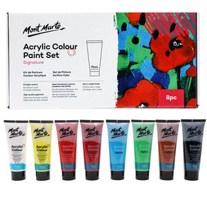 ACRYLIC COLOUR PAINT SET 8PC X 75ML