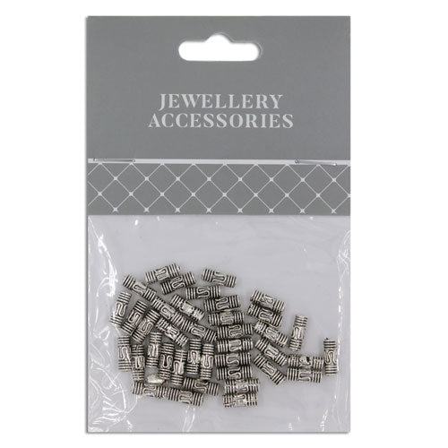 SPACER 7MM TUBE 40PC SILVER