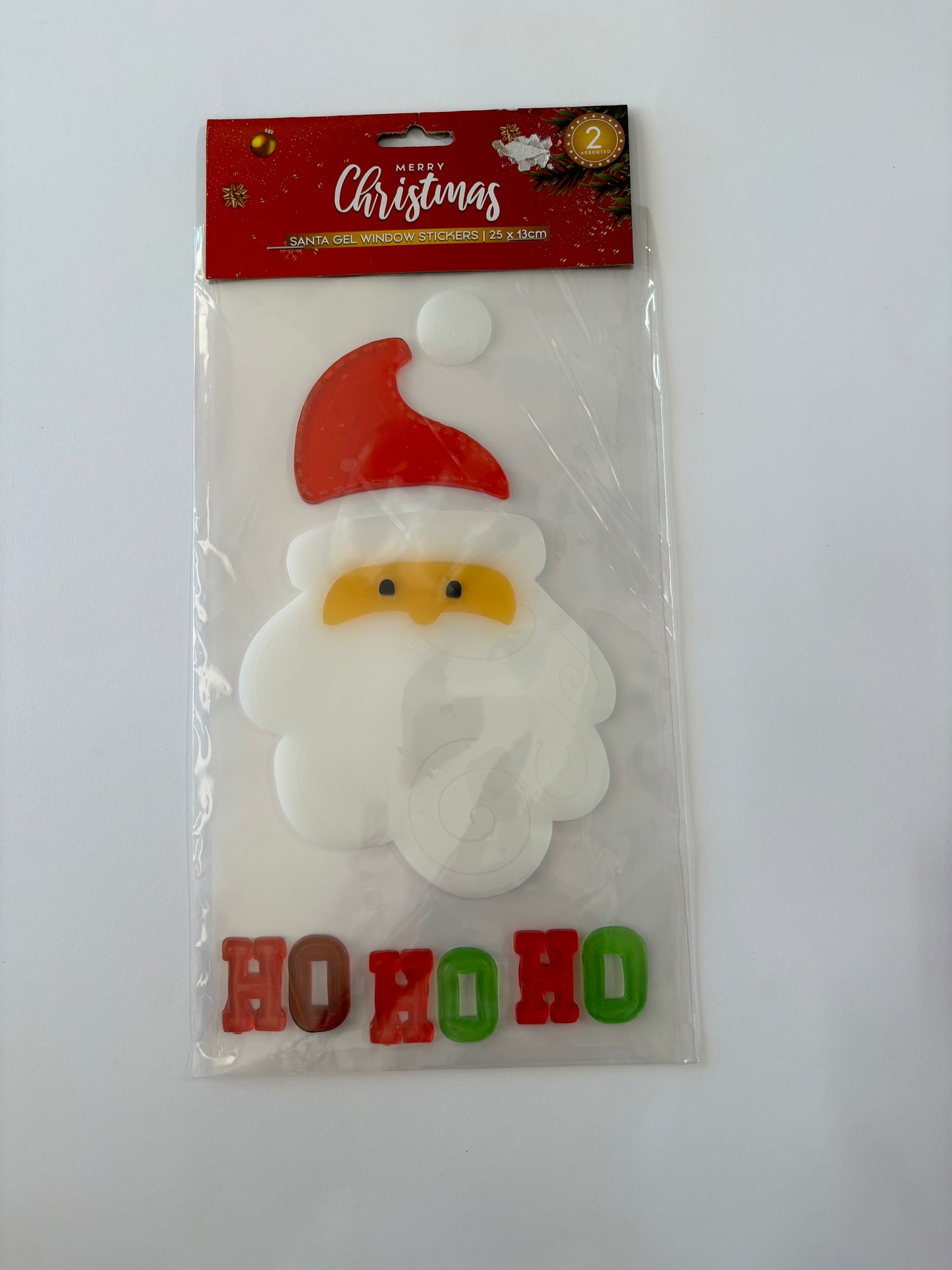 XMAS GEL WINDOW STICKERS SANTA ASST