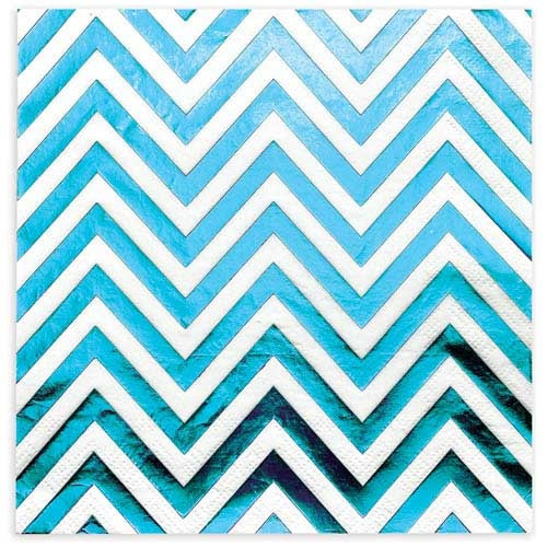 NAPKINS FOIL 10PK TEAL