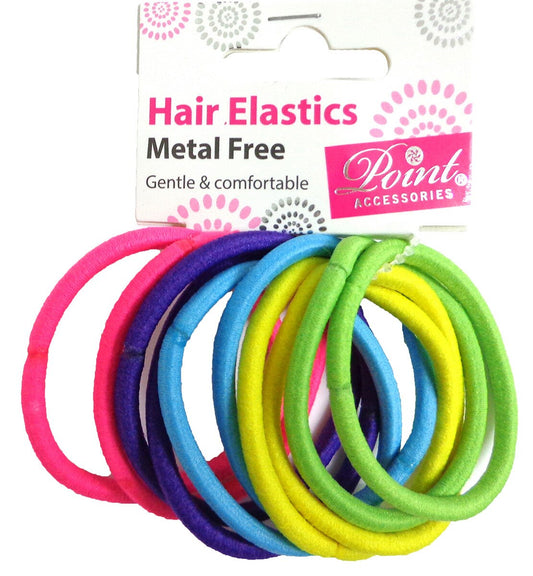 HAIR TIES THICK RAINBOW METAL FREE