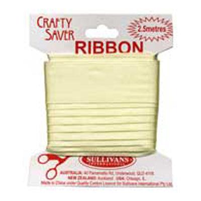 RIBBON CARDED25MM LEMON