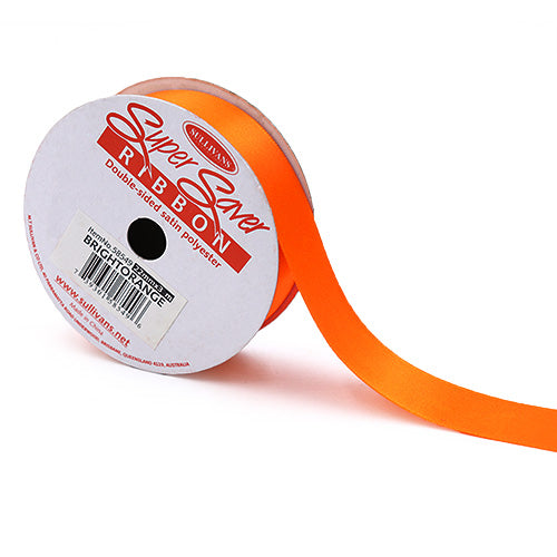 RIBBON ORANGE SATIN 22MM X 3M