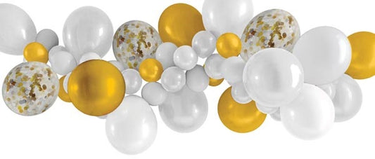BALLOON GARLAND 40PC WHITE/GOLD
