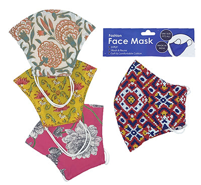 FACE MASK REUSABLE 3PLY FLOWER