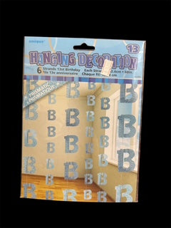 13TH HANGING DECORATIONS 6PC BLUE
