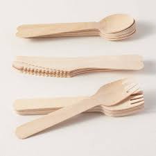 CUTLERY SET WOODEN 100PK