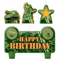 CAMOUFLAGE B'DAY CANDLE SET