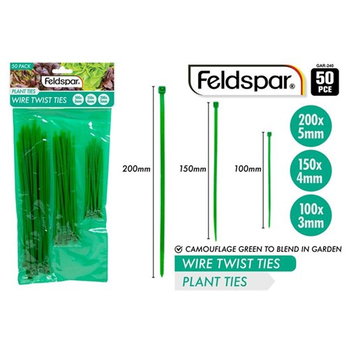 CABLE TIES GREEN ASST SIZES 50PC