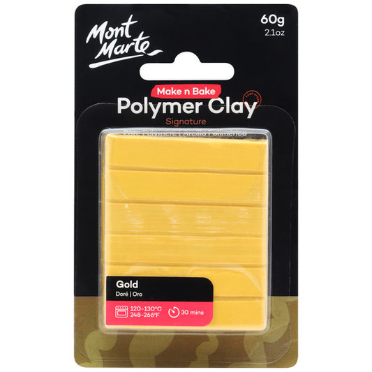 MAKE N BAKE POLYMER CLAY 60G GOLD