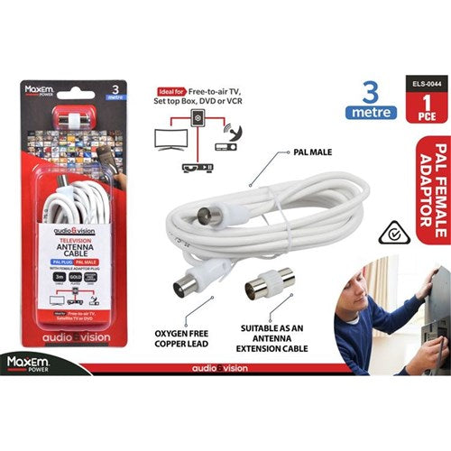 AUDIO/VISUAL PAL TO PAL PLUG 2PC 3MT
