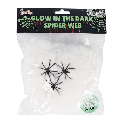 SPIDERWEB W/8 SPIDERS GLOW IN DARK