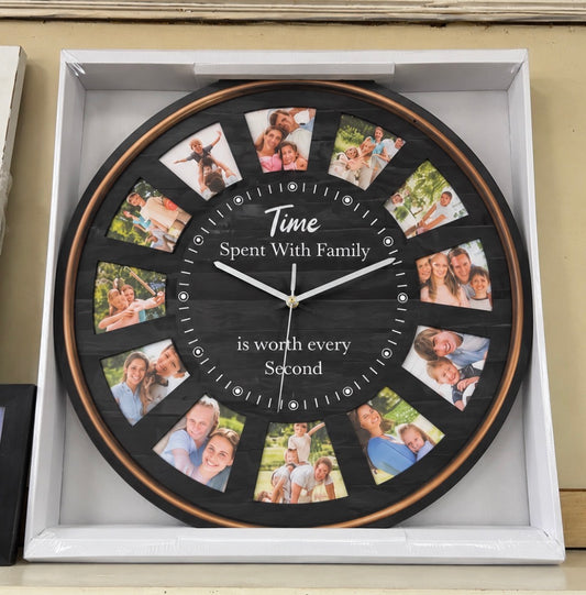 CLOCK PICTURE FRAME BLACK