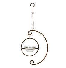 BIRD FEEDER HANGING RUST/GLASS