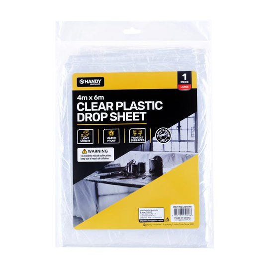 PLASTIC DROP SHEET CLEAR 4M X 6M