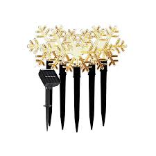 SOLAR LIGHT SNOWFLAKES 37CM 5PK WARM WH