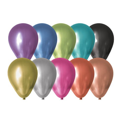 BALLOONS CHROME 10PK 30CM ASST