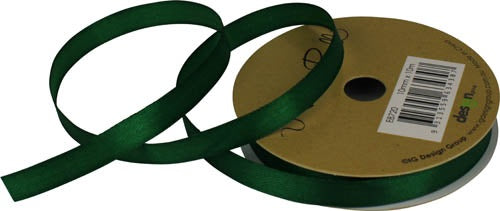 RIBBON SATIN 10MM X 10M DK GREEN
