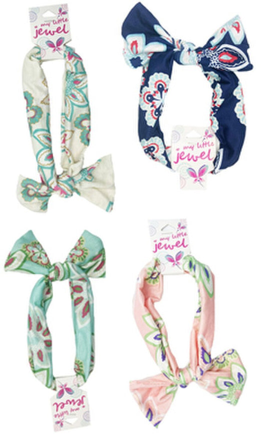 HEADBAND FLORAL PASTELS W/BOW