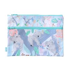 PENCIL CASE TWIN ZIP A4 KOALA DAYDREAM