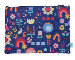 PENCIL CASE A4 TWIN ZIP FLOWER POWER