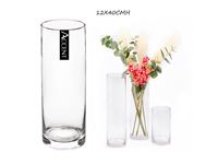 VASE GLASS CYLINDER 12X40CM