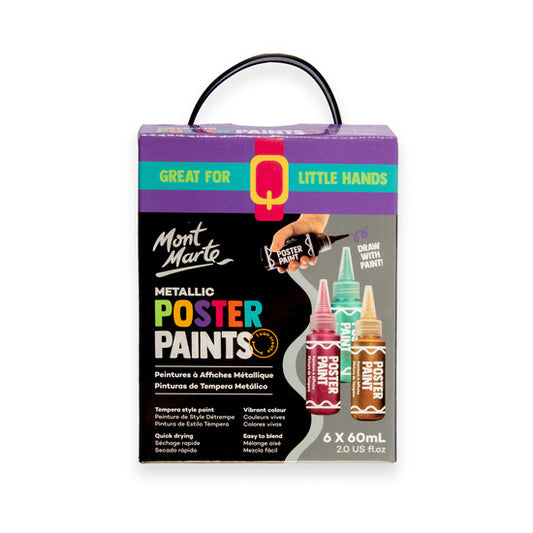 POSTER PAINT METALLIC 6PC X 60ML