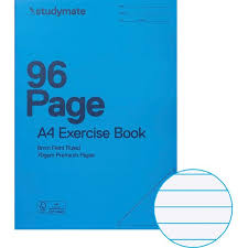 A4 EXERCISE BOOK 96PG W/P COVER BLUE