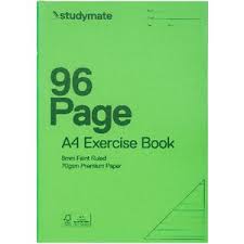 A4 EXERCISE BOOK 96PG W/P COVER GREEN