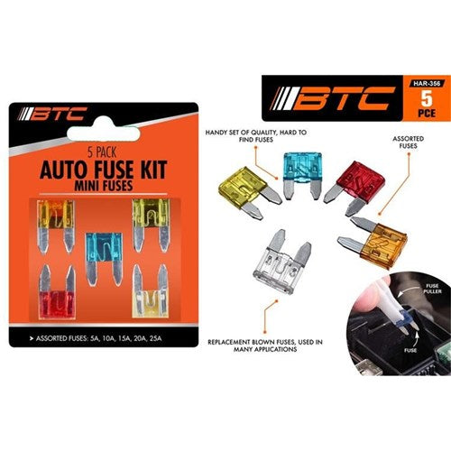 AUTO FUSE MINI BLADE ASST 5PC