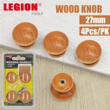 WOOD KNOB 27MM 4PC