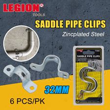 SADDLE PIPE CLIPS 32MM 6PK