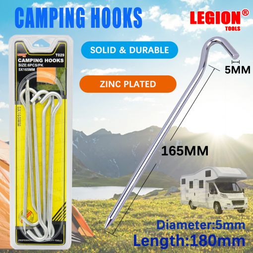 CAMPING HOOKS 5 X 165MM