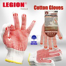 COTTON GLOVES W/RED DOTS