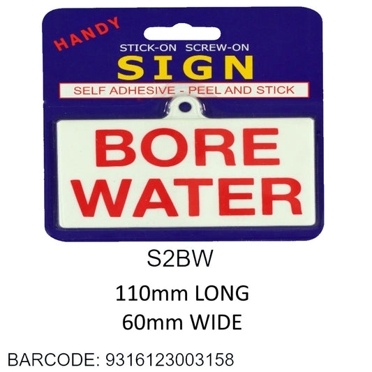 SIGNS SMALL BORE WATER