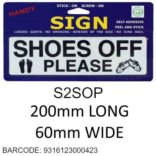 SIGNS MEDIUM SHOES OFF PLEASE