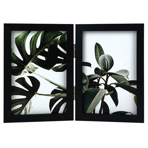 PHOTO FRAME DOUBLE HINGED BLACK 4X6