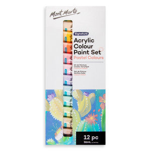 ACRYLIC COLOUR PASTEL CLRS 12PC X 36ML