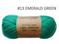 KNITTING YARN SUPER SOFT 8PLY EMERALD
