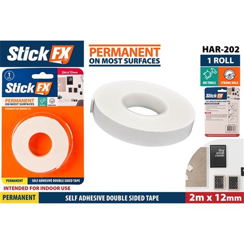 DOUBLE SIDED TAPE FOAM 12MM X 2M