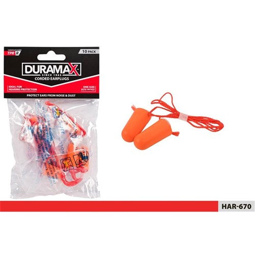 EARPLUGS W/RED CORD 10PC DISPOSABLE