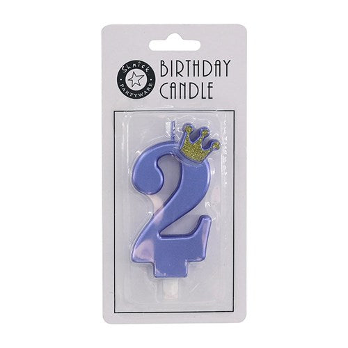 CANDLE NUMBER BLUE 2