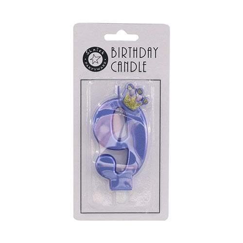 CANDLE NUMBER BLUE 9