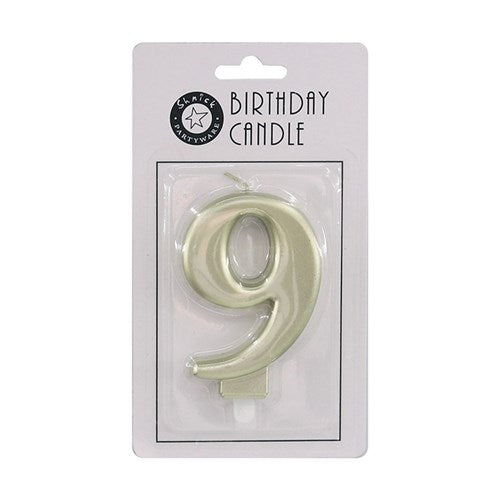 CANDLE NUMBER GOLD 9