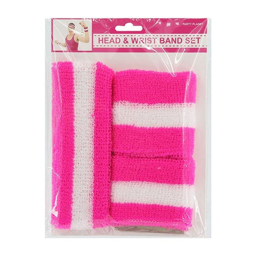 WRISTBAND 2PK & HEADBAND PINK