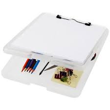 CLIPBOARD W/STORAGE CLEAR