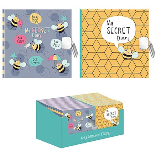 DIARY SECRET LOCK KEY BUSY BEE